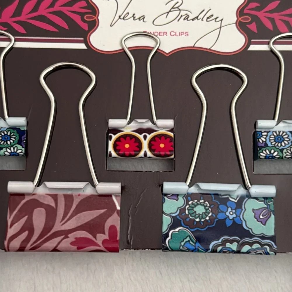 {NWT} Vera Bradley | Carnaby Blue Rhapsody Retired Metal Binder Clips Set (8pc)